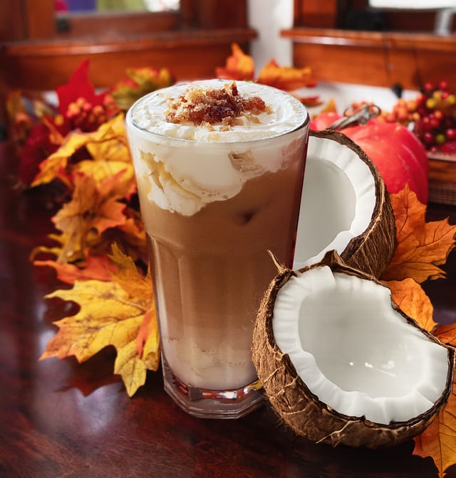 Toasted Coconut Maple Iced Latte.